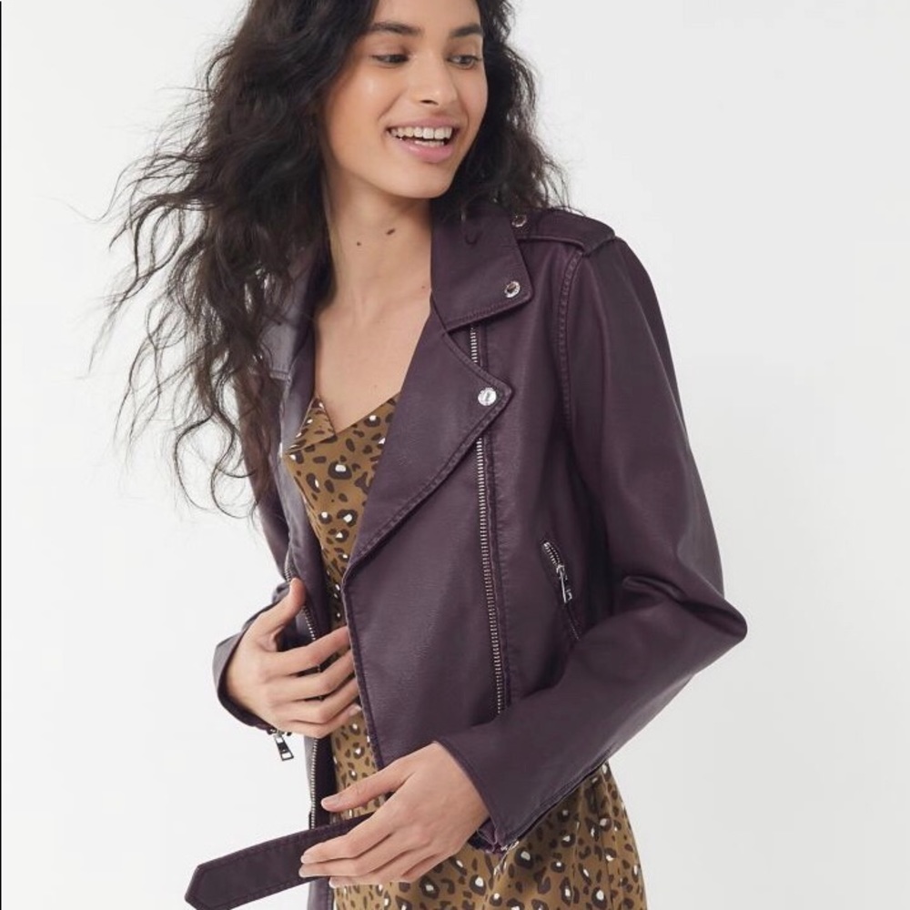 Levi’s faux leather belted moto jacket